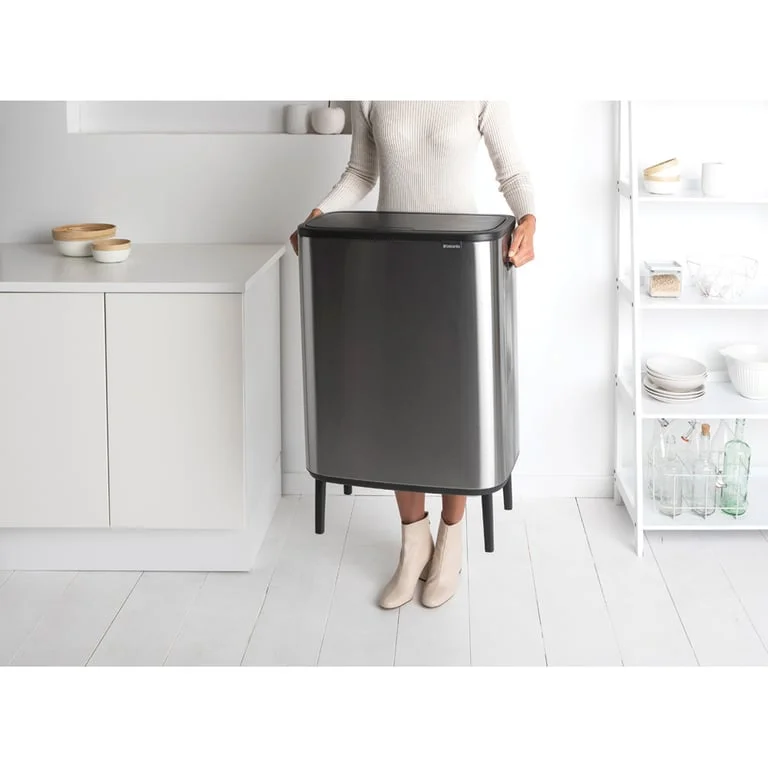 Bo Touch Bin Hi Brabantia, 2 x 30 litre, Plastic Buckets Matt Steel Fingerprint Proof