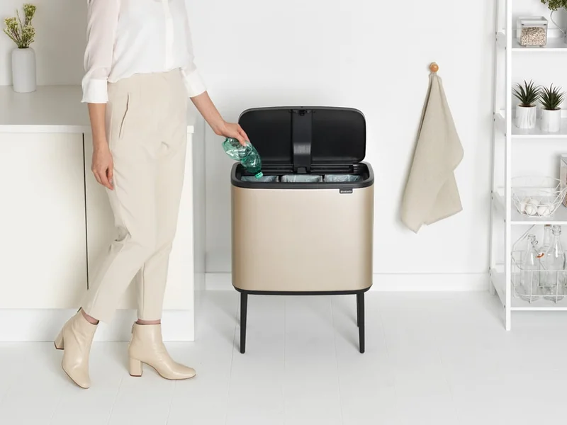 Waste Bin Brabantia Bo Touch 3x11L, Metallic Gold