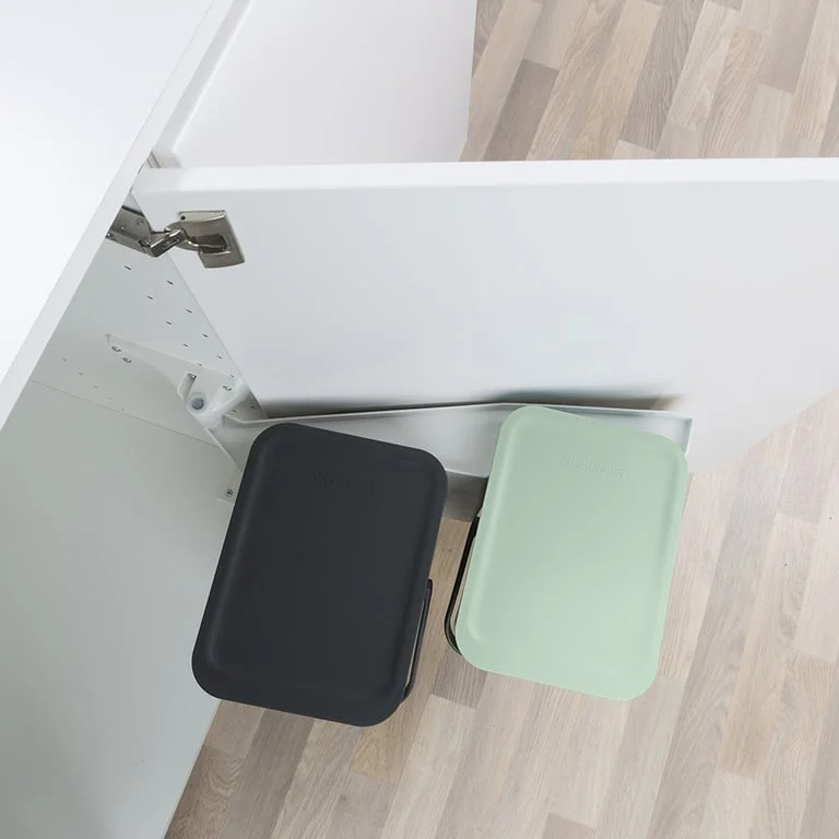 Waste Bin Separation Basket Brabantia Sort&Go 2x12L, Dark Grey & Jade Green