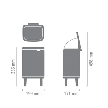 Waste Bin Brabantia Bo Small Hi 4L, Matt Black