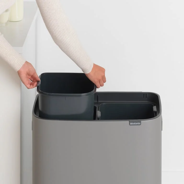 Кош за смет Brabantia Bo Touch 2x30L, Mineral Concrete Grey