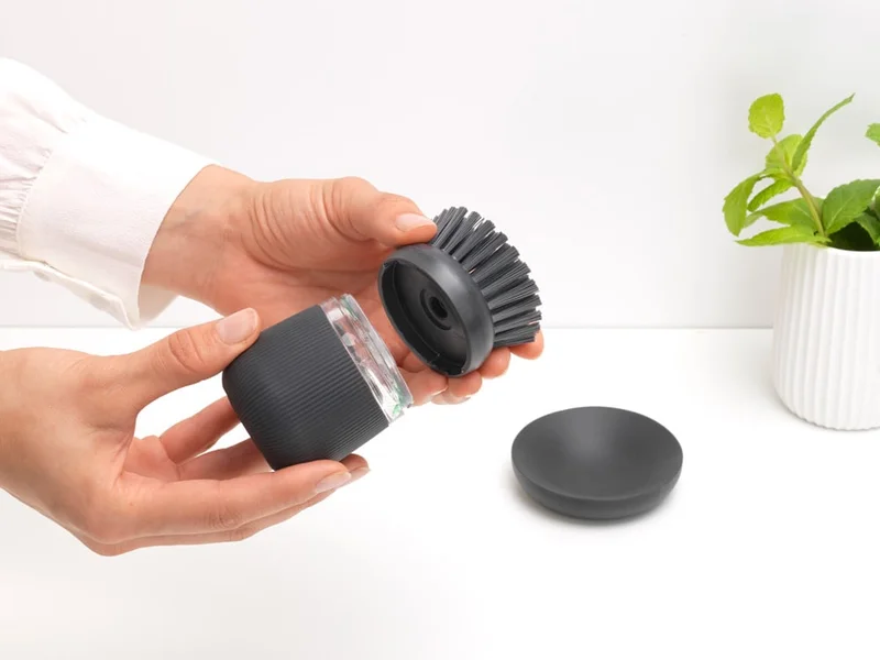 Soap Dispensing Dish Brush Brabantia, Dark Grey