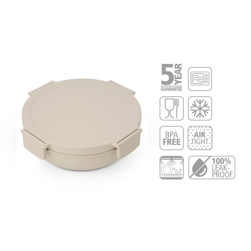 Salad Bowl Brabantia Make&Take Soft Beige 1.3L, Plastic