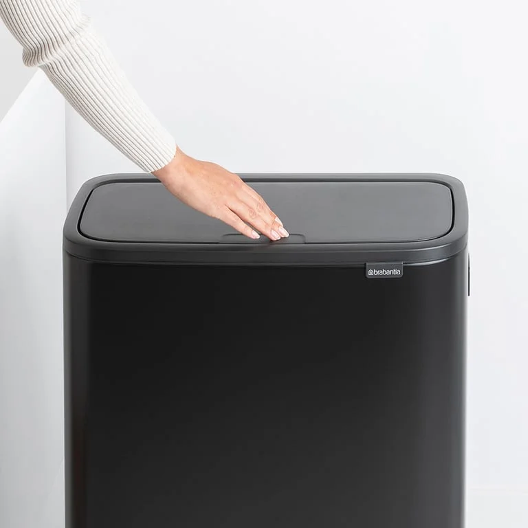 Bo Touch Bin Hi Brabantia, 2 x 30 litre, Plastic Buckets Matt Black