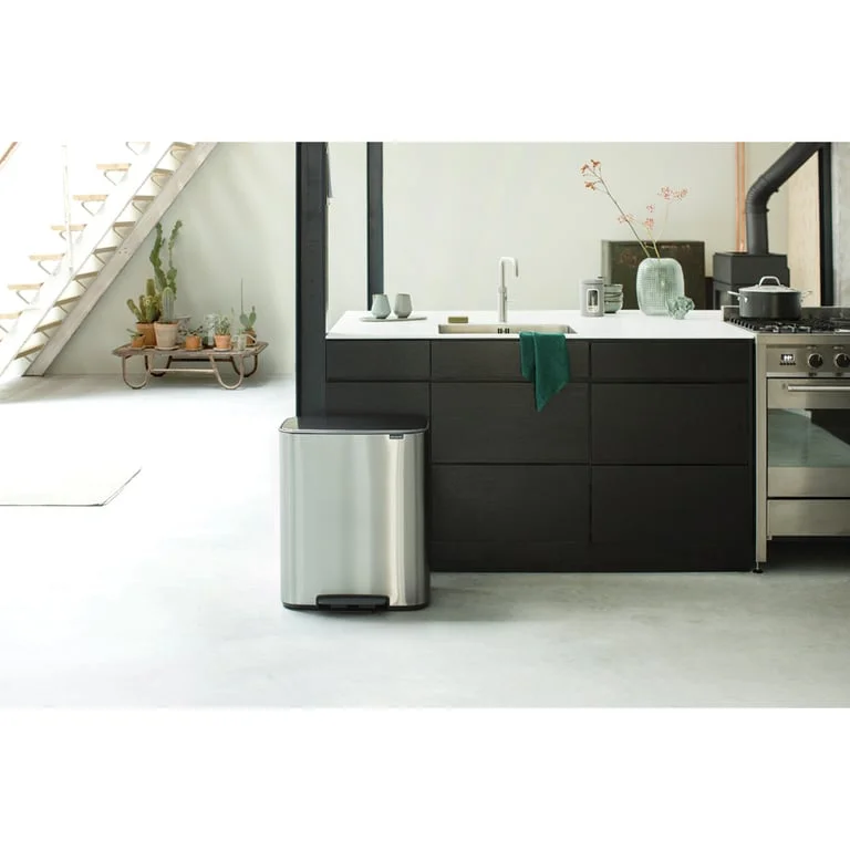 Waste Bin Brabantia Bo Pedal 2x30L, Matt Steel Fingerprint Proof