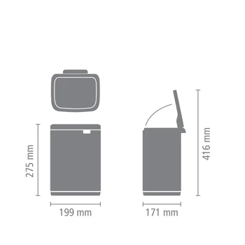 Кош за смет Brabantia Bo Small 4L, Matt Black