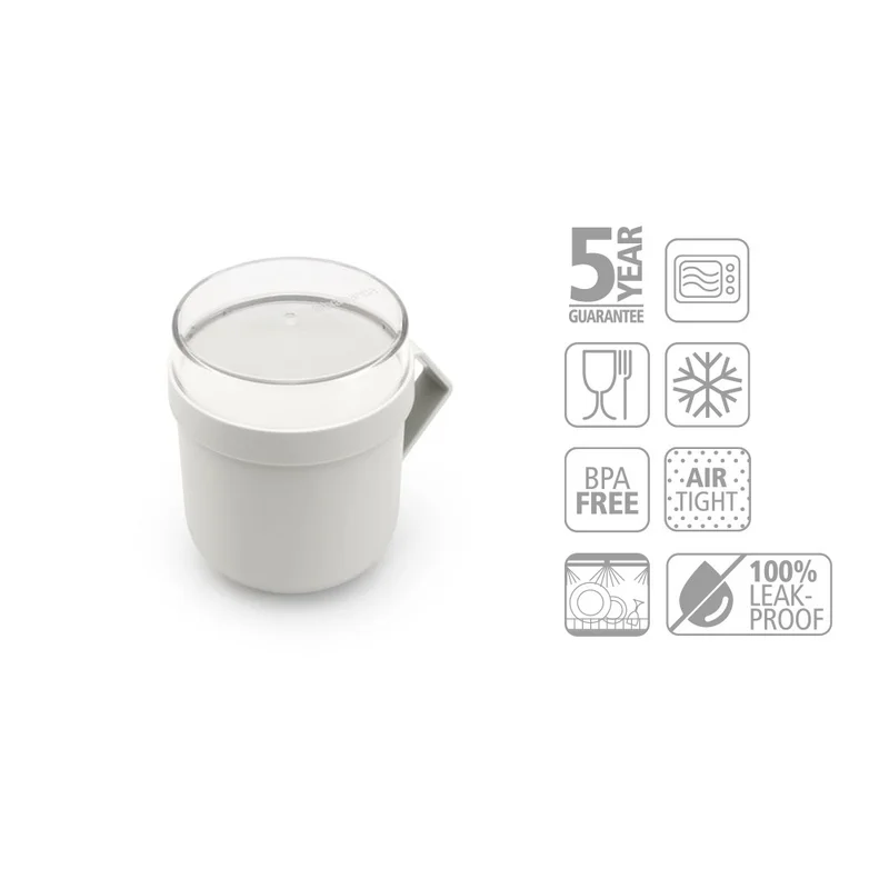 Чаша с капак Brabantia Make&Take 600ml, Light Grey