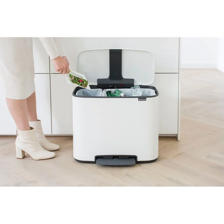 Brabantia Bo Pedal Bin, 11/23L, White
