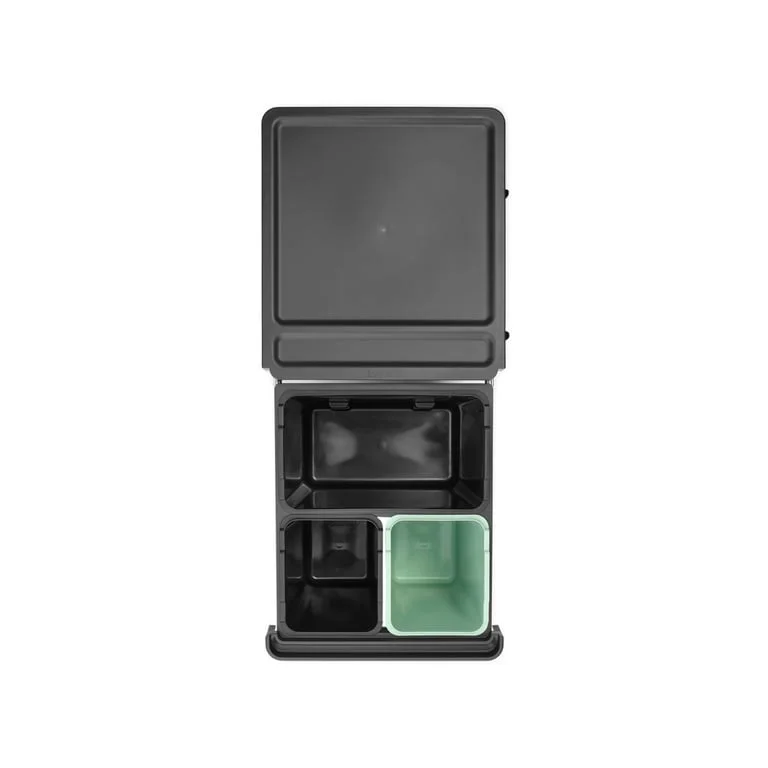 Waste Bin Separation Basket Brabantia Sort&Go 2x10L+20L, Dark Grey & Jade Green