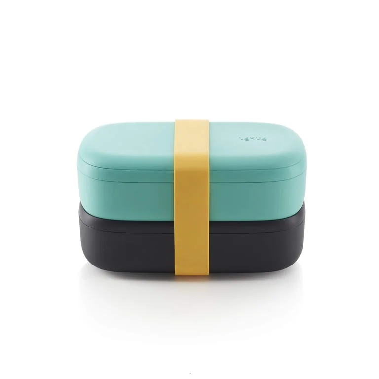 Комплект кутии за храна Lekue On The Go Turquoise, 2x500ml