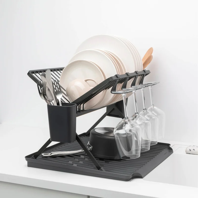 Foldable Dish Rack Brabantia, Dark Grey, Large