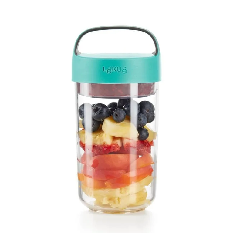 Jar Lekue On The Go Turquoise 600ml