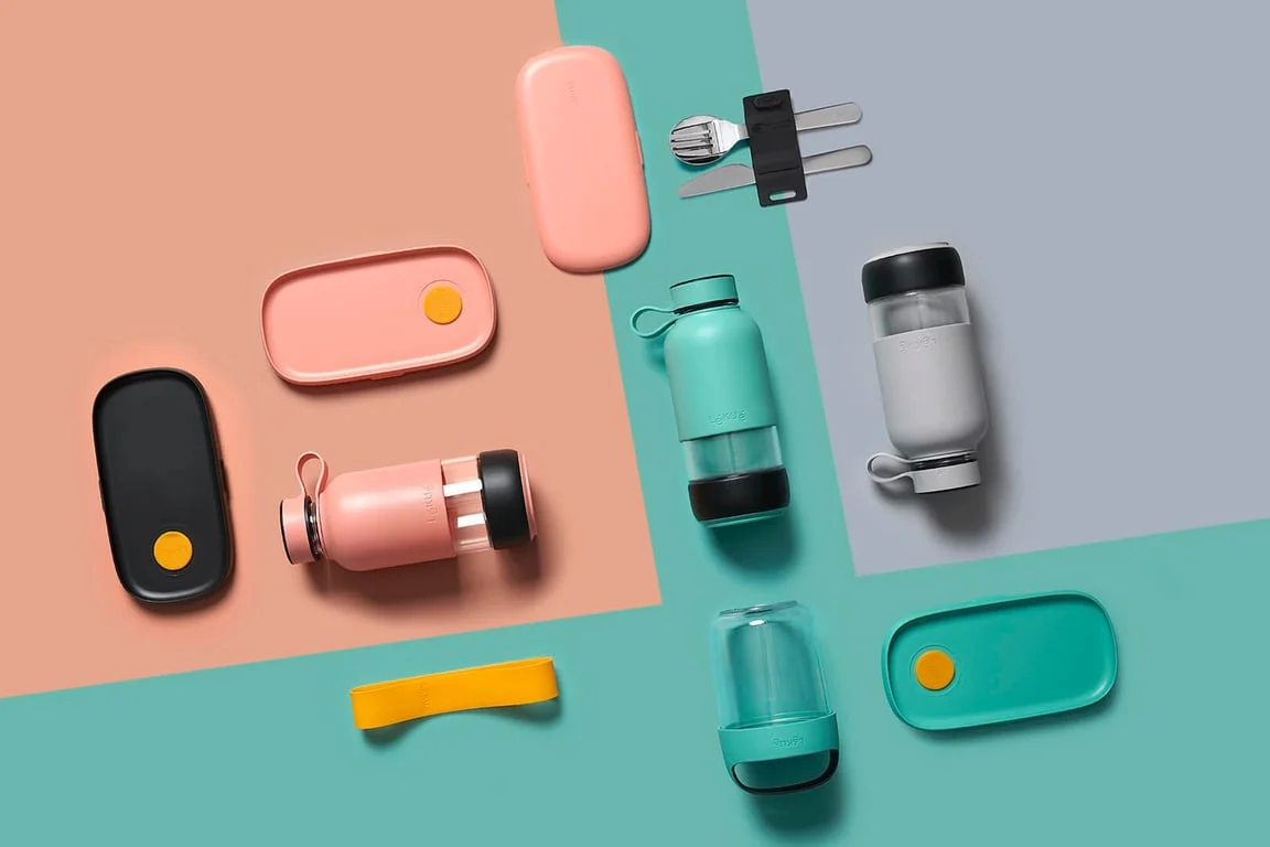 Бутилка с вграден филтър Lekue On The Go Turquoise 500ml