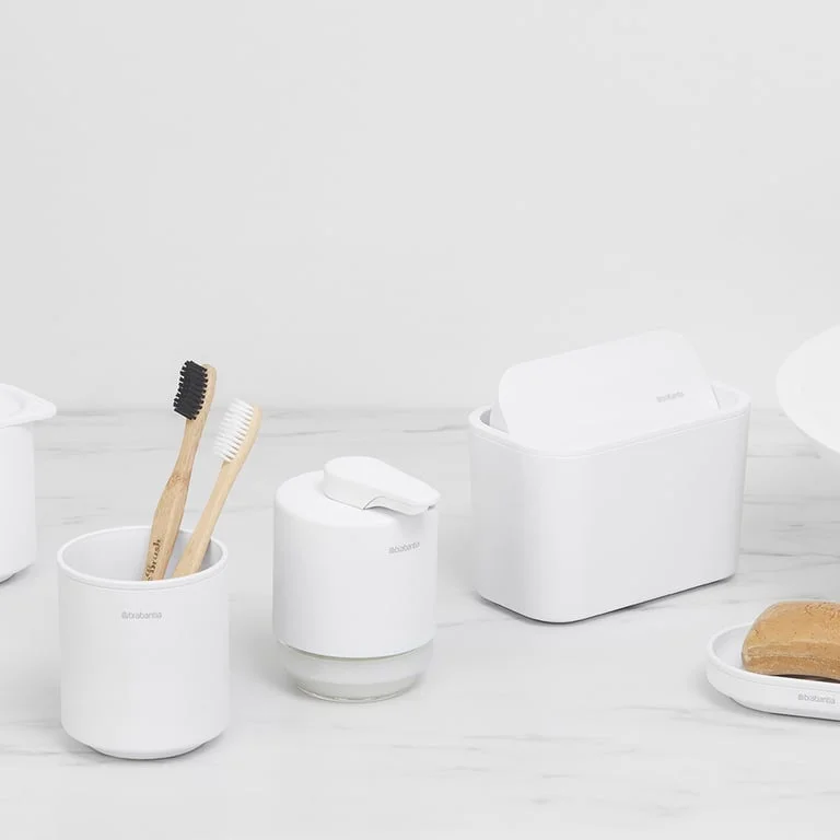 Bathroom Waste Caddy Brabantia MindSet Mineral Fresh White