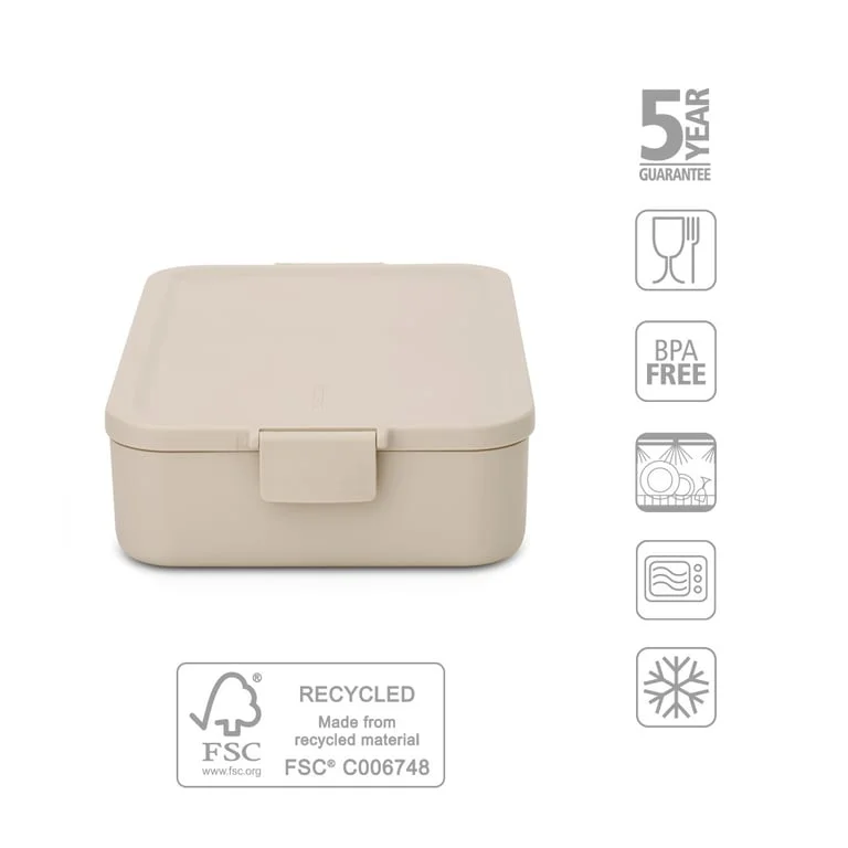 Lunch Box Brabantia Make&Take Soft Beige Large, Plastic
