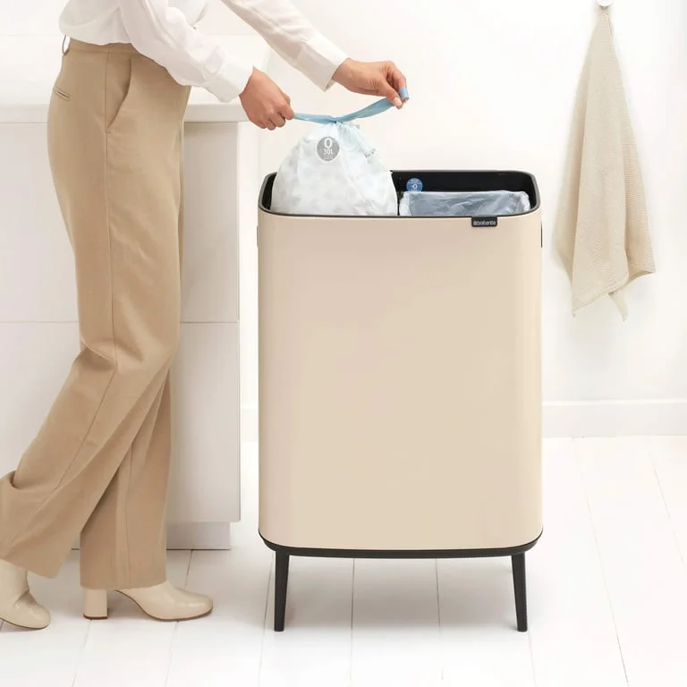 Waste Bin Brabantia Bo Touch Hi 2x30L, Soft Beige