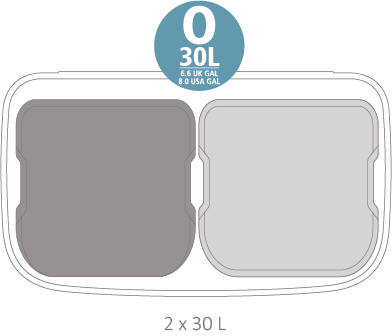 Кош за смет Brabantia Bo Touch 2x30L, White(13)