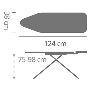 Маса за гладене Brabantia B 124x38cm с поставка за парогенератор, PerfectFlow Colour Spots(2) - Brabantia.bg Маса за гладене Brabantia B 124x38cm с поставка за парогенератор, PerfectFlow Colour Spots(2)