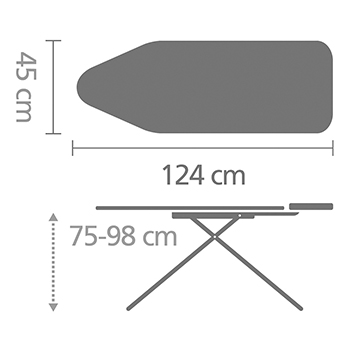Маса за гладене Brabantia C 124x45cm с поставка за парогенератор, Botanical(2) - Brabantia.bg Маса за гладене Brabantia C 124x45cm с поставка за парогенератор, Botanical(2)