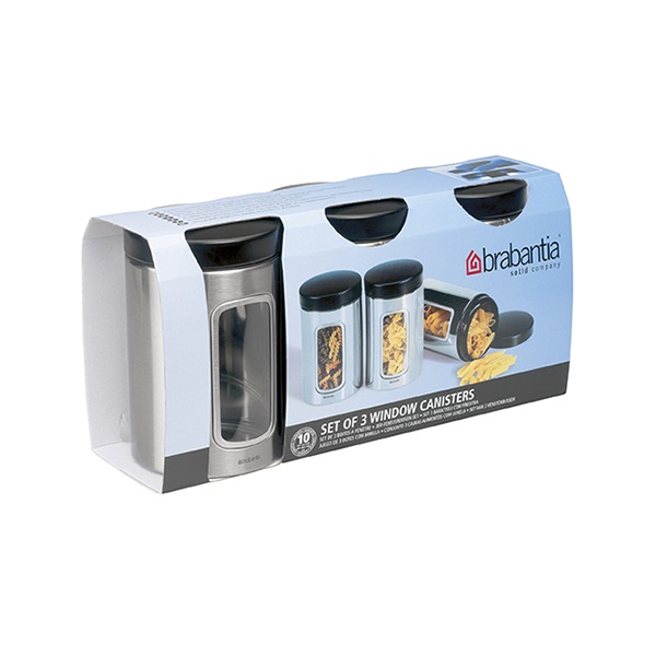 Буркани Brabantia Window 1.4L Matt Steel Fingerprint Proof 3 броя(2) - Brabantia.bg Буркани Brabantia Window 1.4L Matt Steel Fingerprint Proof 3 броя(2)